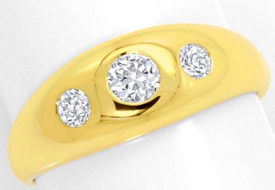 Foto 2 - Band Ring mit drei Diamanten 0,42ct River, 14K Gelbgold, R4764