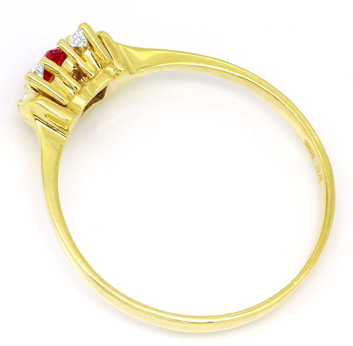 Foto 3 - Diamanten-Ring mit Spitzen Rubin im Carree Schliff, 14K, R8464
