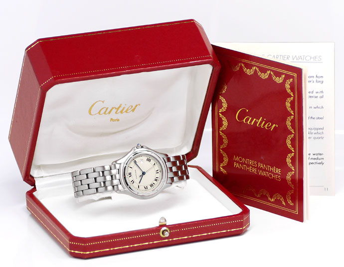 Foto 6 - Cartier Panthere Cougar Herren-Armbanduhr aus Edelstahl, U2220